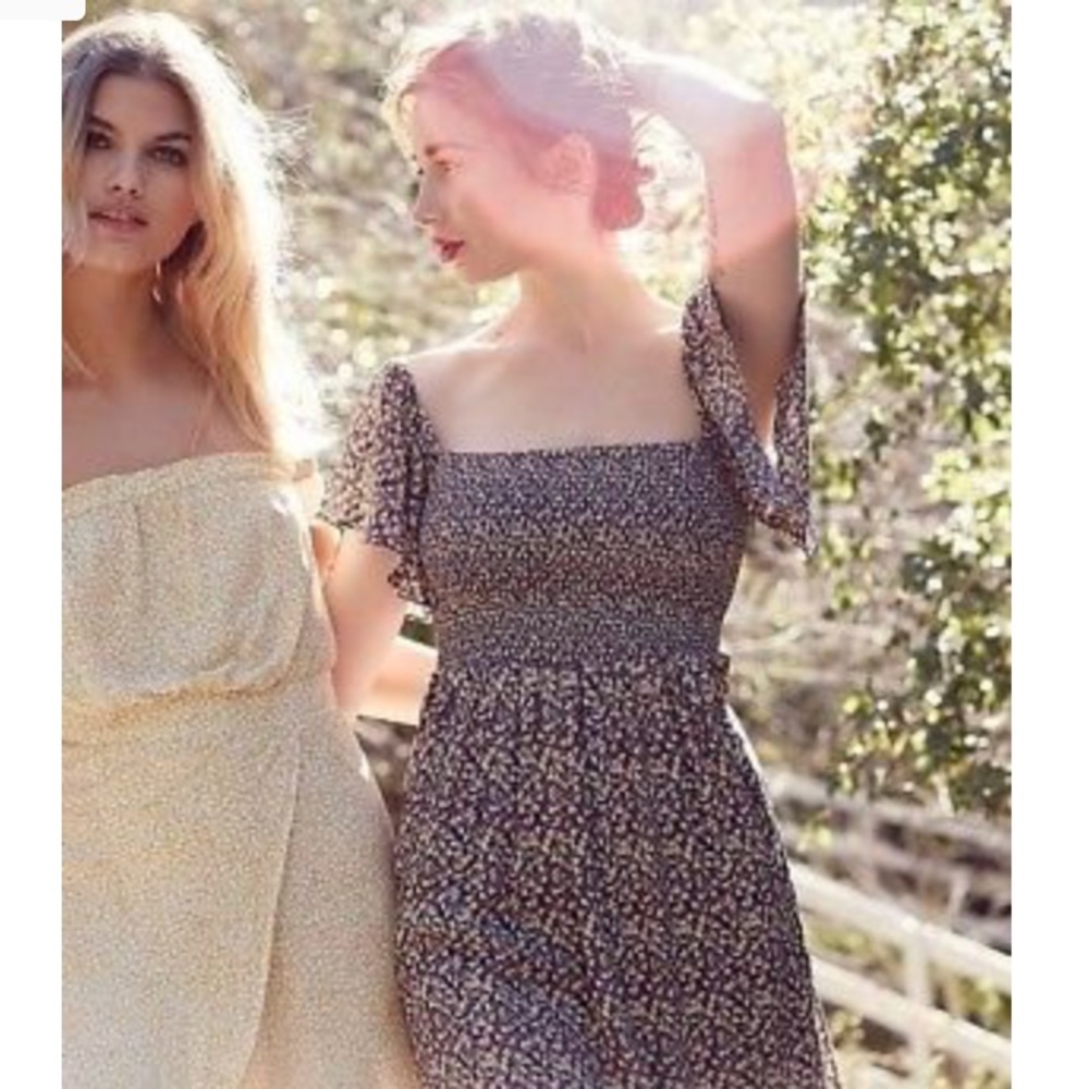 🦋Free People Smocked Floral Maxi Dress